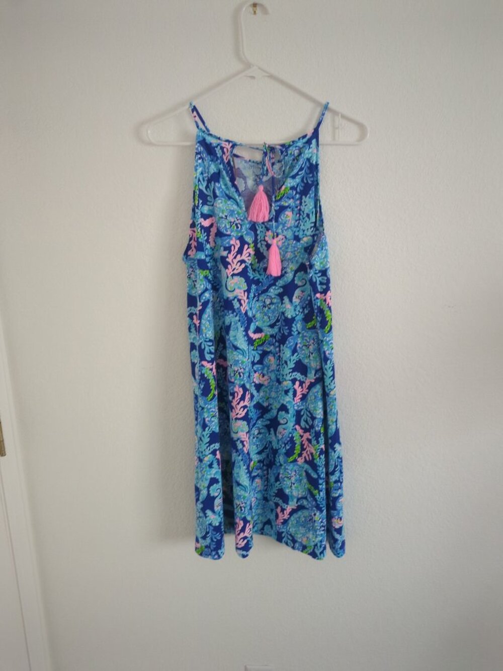 Lilly Pulitzer Margot Swing Dress Medium Corsica Blue Turtle Villa Pima Cotton - Picture 3 of 9
